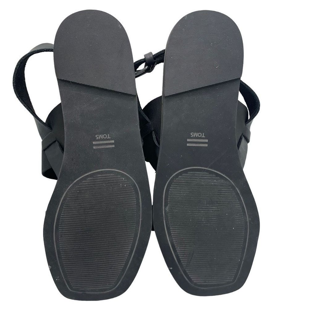 TOMS Freya Black Vegan Leather Sandals Size 7 - Picture 9 of 11